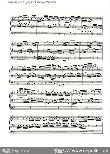 PreludeandFugueinGMinor--BWV535（管风琴谱）|ohannSebastianBach（[德]约翰·塞巴斯蒂安·巴赫）