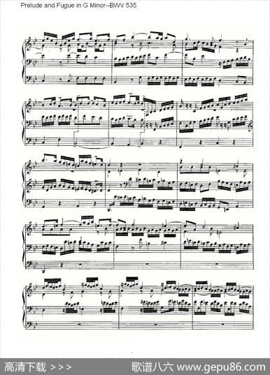 PreludeandFugueinGMinor--BWV535（管风琴谱）|ohannSebastianBach（[德]约翰·塞巴斯蒂安·巴赫）