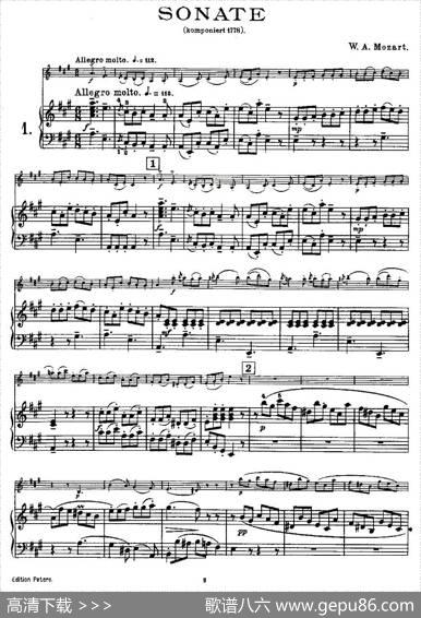 Mozart-ViolinSonataNo.1,KV.305（第一小提琴奏鸣曲）|[奥]莫扎特