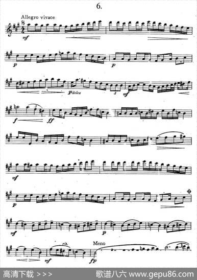 奇特克-萨克斯练习曲之六（ETUDYPROSAXOPHON-FRZITRK.op.3）