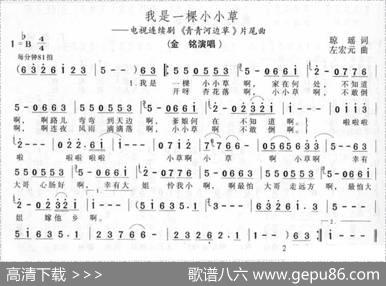 我是一棵小小草（电视句《青青河边草》片尾曲） - 琼瑶|左宏元