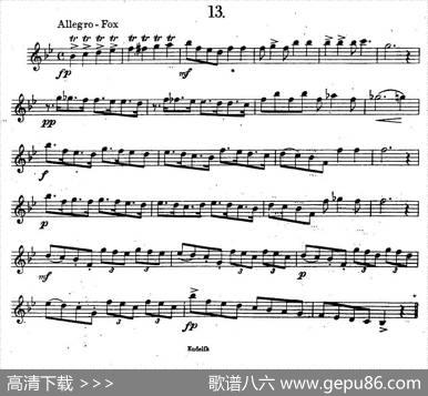 奇特克-萨克斯练习曲之13（ETUDYPROSAXOPHON-FRZITRK.op.3）