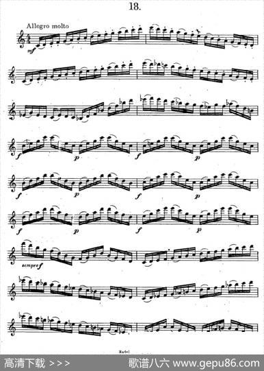 奇特克-萨克斯练习曲之18（ETUDYPROSAXOPHON-FRZITRK.op.3）