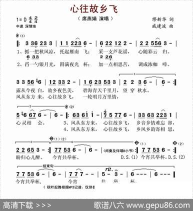 心往故乡飞（缪新华词戚建波曲） - 缪新华|戚建波