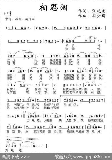 相思泪（张晓宏词周少娟曲） - 张晓宏|周少娟