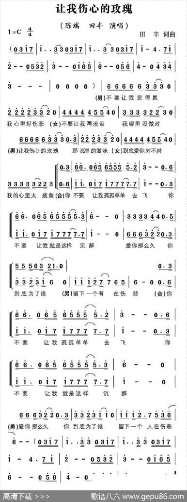 让我伤心的玫瑰 - 田丰|田丰