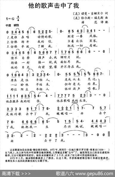 [美]他的歌声击中了我|薛范译配