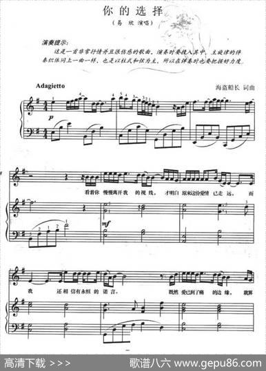你的选择（海盗船长词曲、正谱） - 海盗船长|海盗船长