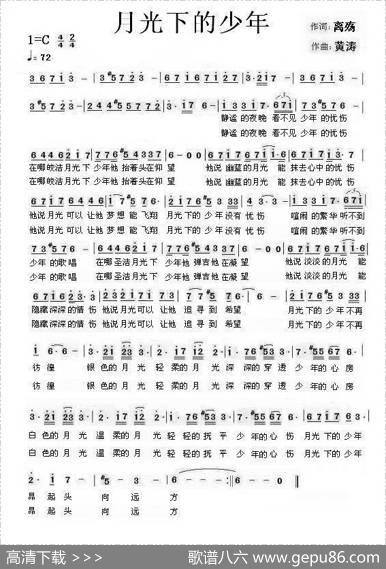 月光下的少年（离殇词黄涛曲） - 离殇|黄涛