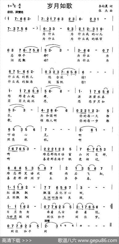 岁月如歌（李向晨词张杰曲） - 李向晨|张杰