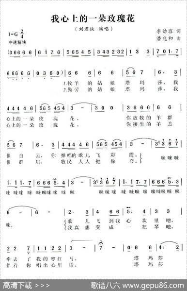 我心上的一朵玫瑰花（李幼容词潘兆和曲） - 李幼容|潘兆和