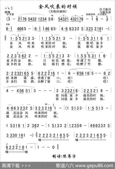 金风吹来的时候（带前奏版） - 任卫新|马骏英