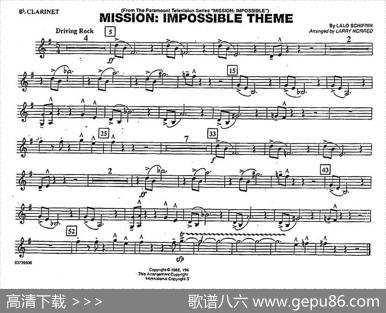 MISSIONIMPOSSIBLETHEME（分谱：单簧管）