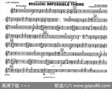 MISSIONIMPOSSIBLETHEME（分谱：第一小号）