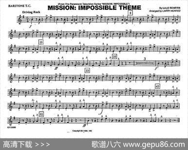 MISSIONIMPOSSIBLETHEME（分谱：上低音号）