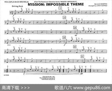MISSIONIMPOSSIBLETHEME（分谱：低音鼓）