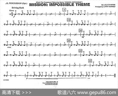 MISSIONIMPOSSIBLETHEME（分谱：打击乐）