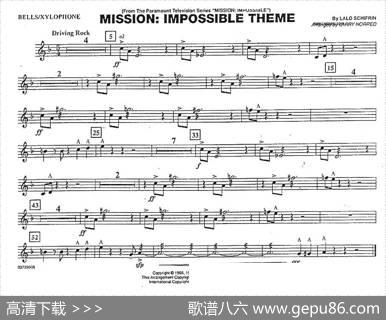 MISSIONIMPOSSIBLETHEME（分谱：碰铃木琴）