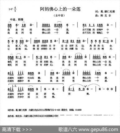 阿妈佛心上的一朵莲（又名：我是阿妈佛心上的一朵莲） - 娜仁托娅|韩克非