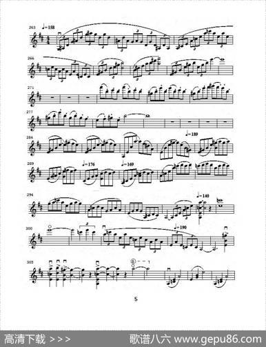 b小调第一小提琴协奏曲第一乐章（独奏小提琴分谱）|项道荣