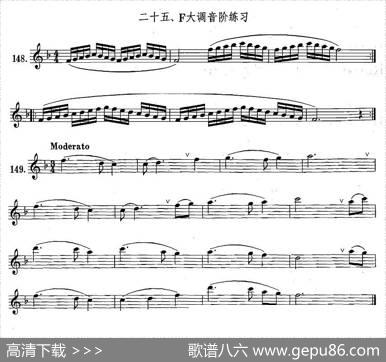 萨克斯练习曲合集（1—25）F大调音阶练习