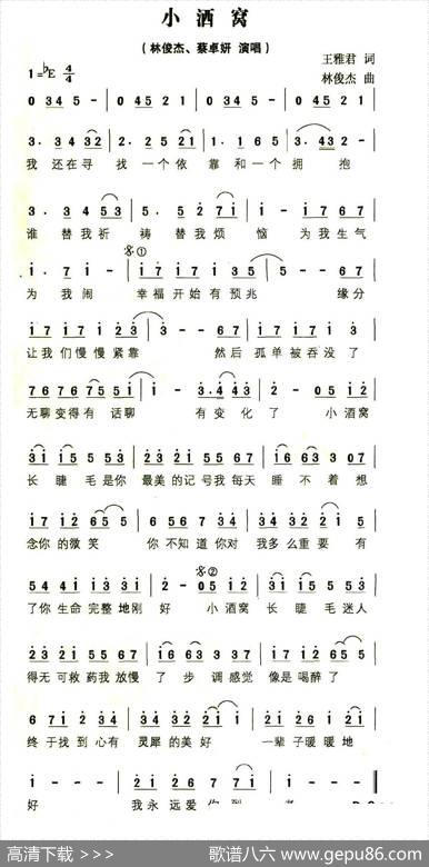 小酒窝（王雅君词林俊杰曲） - 王雅君|林俊杰