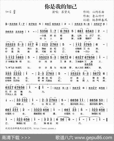 你是我的知己 - 心约乐曲|青山竹叶