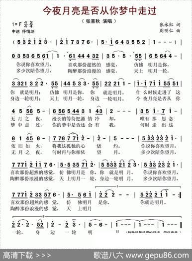 今夜月亮是否从你梦中走过 - 张永红|周明仁