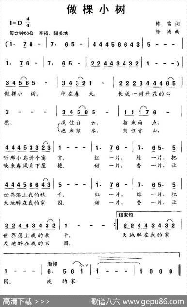 做棵小树（韩雪词徐涛曲） - 韩雪|徐涛