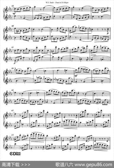 Eb大调二重奏|W.F.Bach（W.F.巴赫）