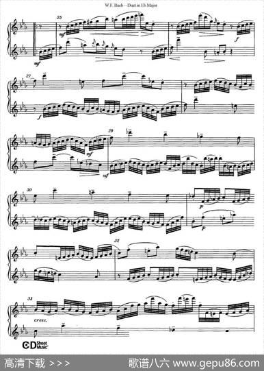 Eb大调二重奏|W.F.Bach（W.F.巴赫）