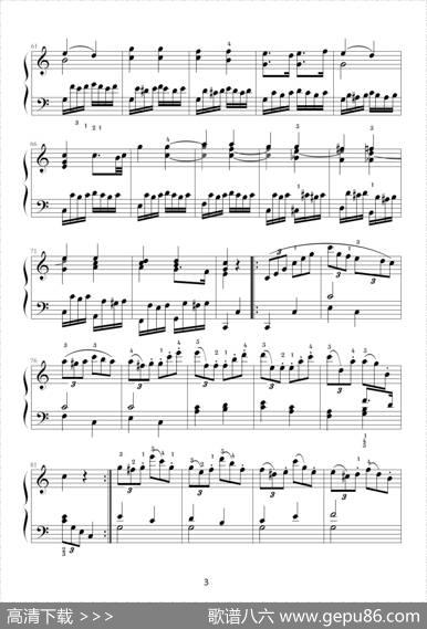 小星星变奏曲K.265带指法（Mozart.莫扎特）|莫扎特