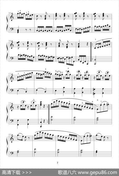 小星星变奏曲K.265带指法（Mozart.莫扎特）|莫扎特
