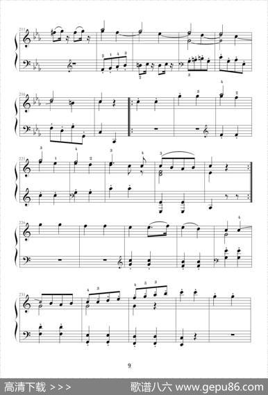 小星星变奏曲K.265带指法（Mozart.莫扎特）|莫扎特