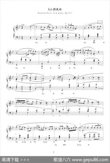 G小调夜曲，Op.37,No.1（肖邦第11号夜曲）|肖邦