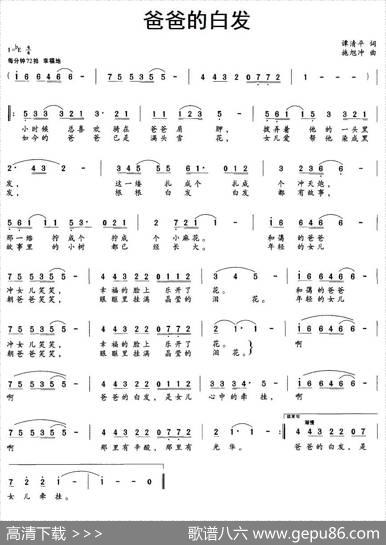 爸爸的白发（谭清平词施旭冲曲） - 谭清平|施旭冲