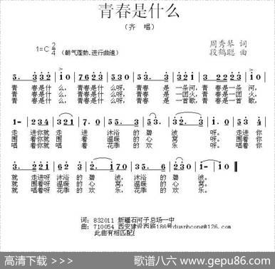 青春是什么（齐唱） - 周秀琴|段鹤聪