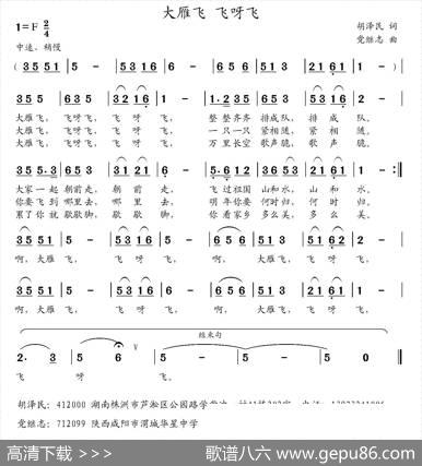 大雁飞飞呀飞 - 胡泽民|党继志