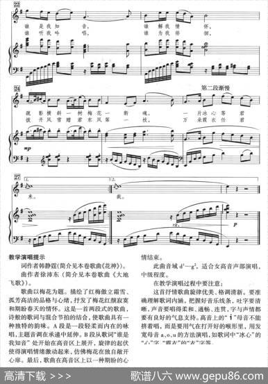梅花引（韩静霆词徐沛东曲刘聪配伴奏、正谱） - 韩静霆|徐沛东曲刘聪配伴奏