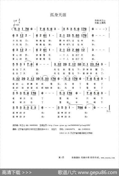 孤身天涯 - 叶兰心|江南雨