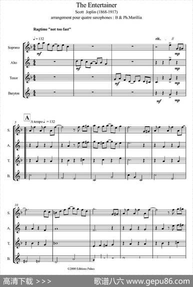 TheEntertainer（四重奏）|ScottJoplin(1868-1917)