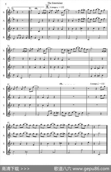TheEntertainer（四重奏）|ScottJoplin(1868-1917)