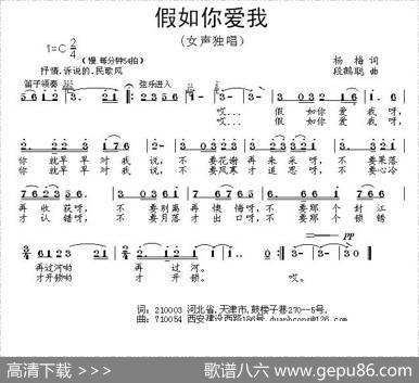 假如你爱我（杨梅词段鹤聪曲） - 杨梅|段鹤聪