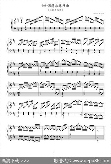 D大调简易练习曲|9632587410