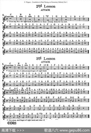 长笛演奏基础教程练习（1—10）|E·Wagner（E·韦格）