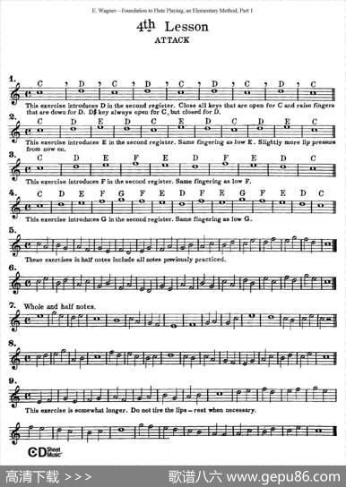 长笛演奏基础教程练习（1—10）|E·Wagner（E·韦格）