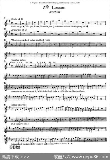 长笛演奏基础教程练习（1—10）|E·Wagner（E·韦格）