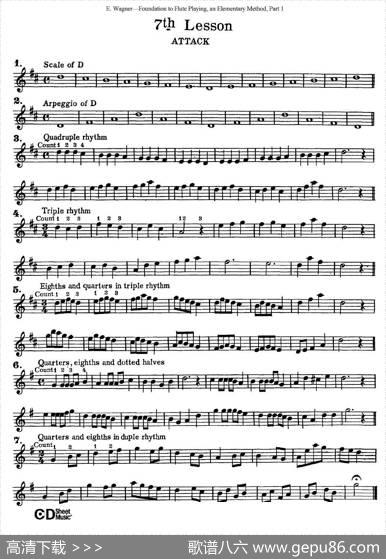 长笛演奏基础教程练习（1—10）|E·Wagner（E·韦格）
