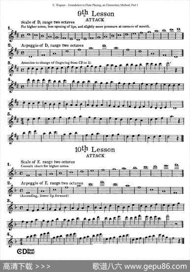 长笛演奏基础教程练习（1—10）|E·Wagner（E·韦格）