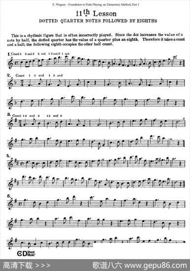 长笛演奏基础教程练习（11—20）|E·Wagner（E·韦格）